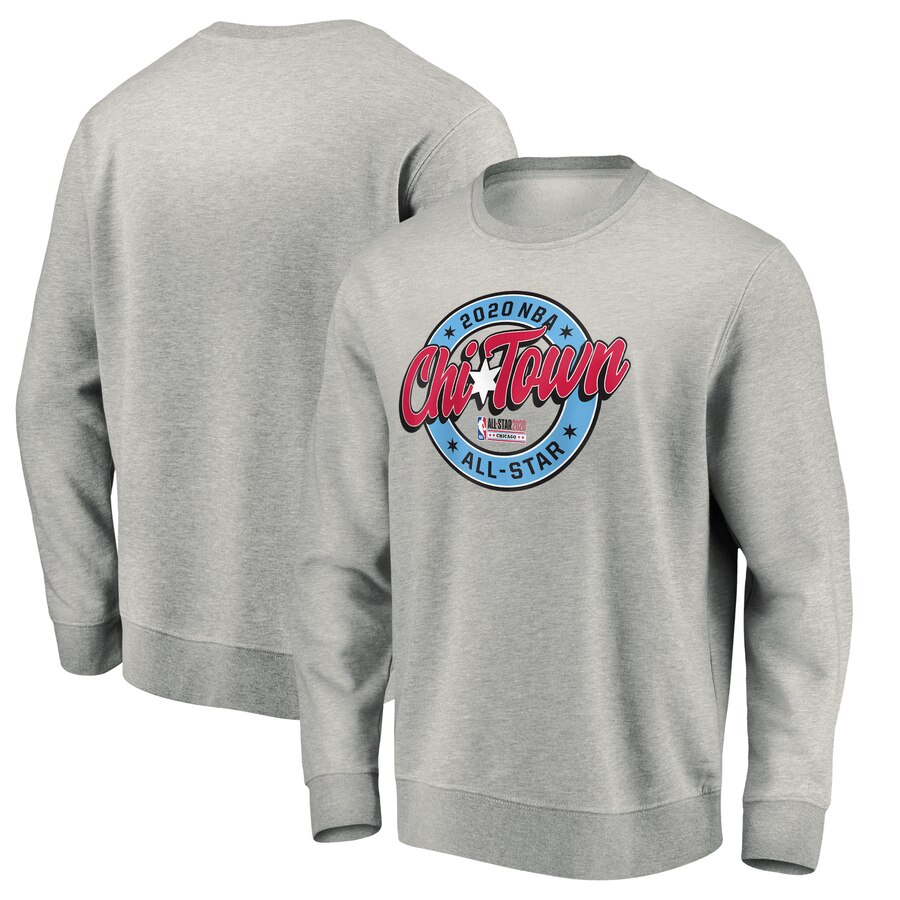 Men Fanatics Branded 2020 NBA AllStar Game Shooting Stars Pullover Sweatshirt Heather Gray